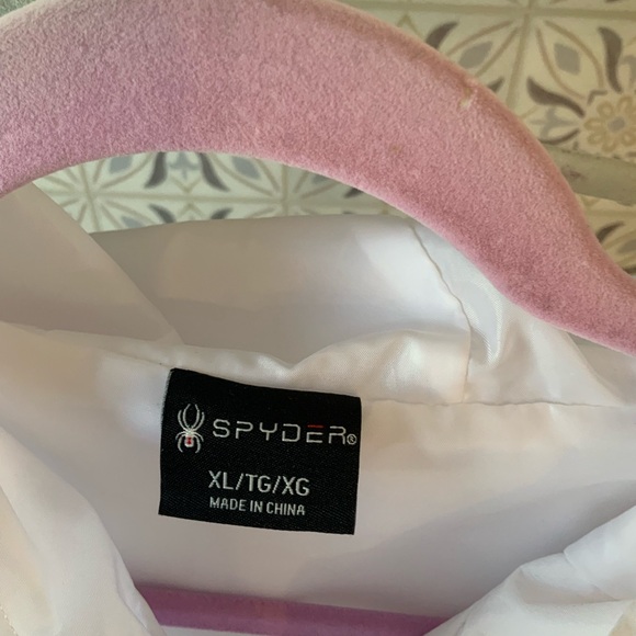 Spyder White Windbreaker Jacket with Hood - Picture 2 of 13
